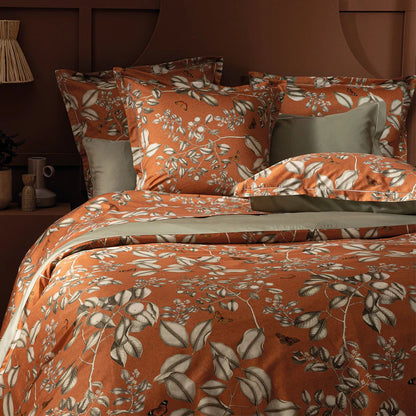 Drap plat Fleurs d'oranger rouille - Garnier-Thiebaut