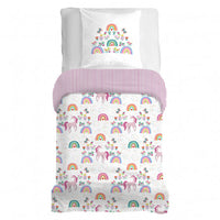 Lot Housse de Couette + 1 Taie Licorne arc en ciel - Garnier-Thiebaut