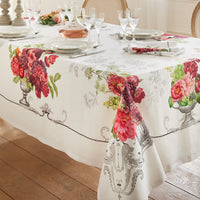 Serviette de table Banquet floral blanc - Garnier-Thiebaut