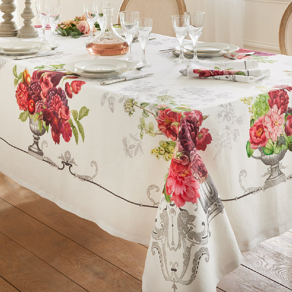 Chemin de table Banquet floral blanc - Garnier-Thiebaut