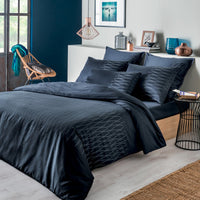 Drap Plat Ondes bleu nuit - Garnier-Thiebaut