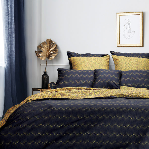 Drap Plat Manhattan gold blue - Garnier-Thiebaut